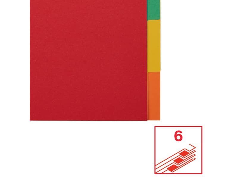 Divisori in cartoncino riciclato Esslete 160 g/m2 Esselte 6 tasti 100200