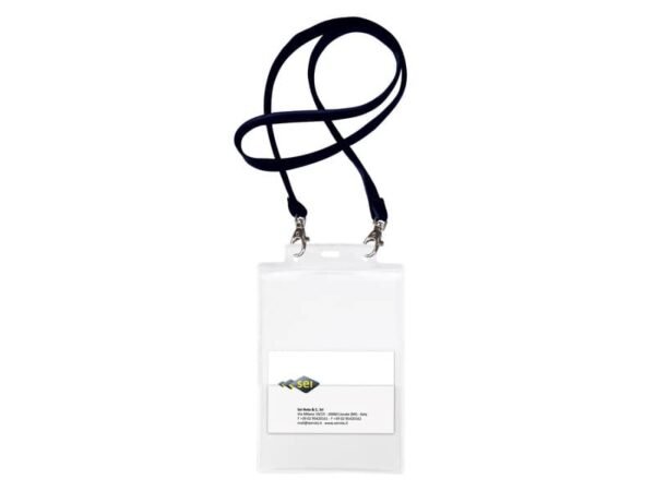 Portanome in PVC rigido Sei Rota Pass 6 ST cordoncino+moschettone+tasca in conf. da 10 nero - 31842700