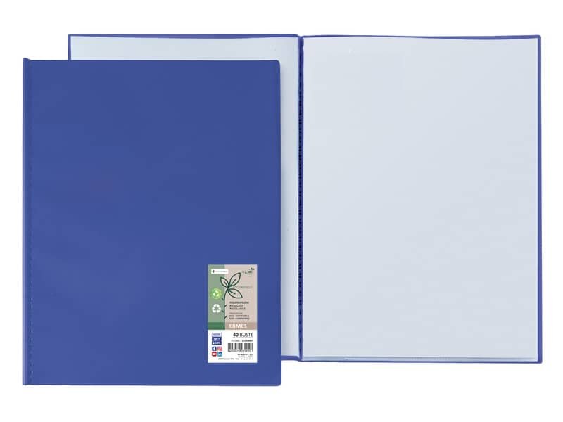 Portalistini Sei Rota Ermes in PP riciclato buccia d’arancia 22×30 cm blu 40 buste – 57294007