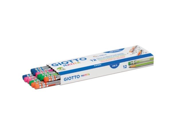 Matita Giotto HB conf. 12 pz con gommino e fusto colorato F233200