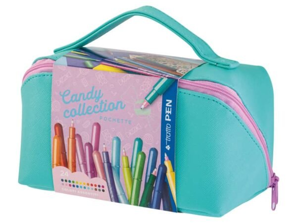 Pochette XL penne Tratto Pen Candy collection - conf. 24 pz - punta sintetica - F813600