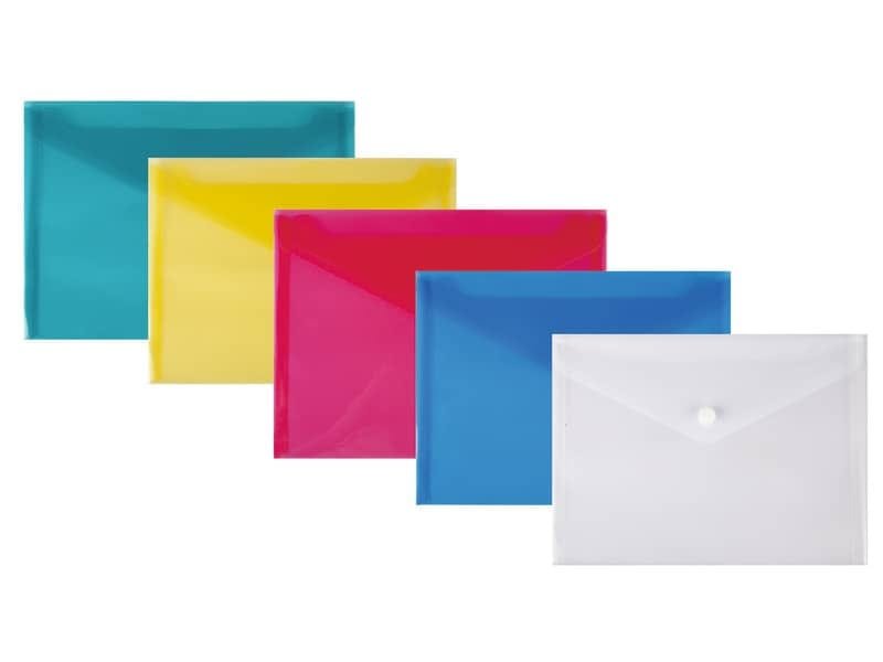 Busta Nikoffice portadocumenti trasparente con bottone  – conf. 5 pz – formato A3 – 01NIK033/1