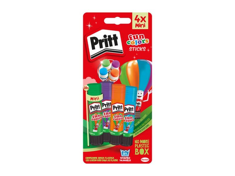 Colla stick Pritt Fun Colors 10 g in blister da 4 colori assortiti 2776968