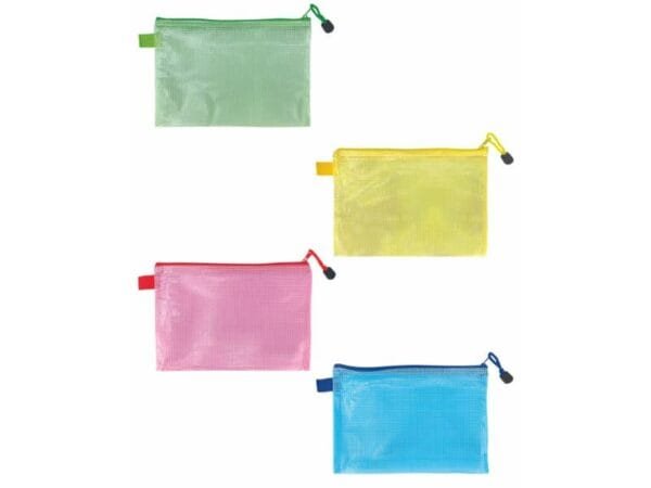 Busta in rete con zip Lebez in PP trasparente - 33x23 cm 3014
