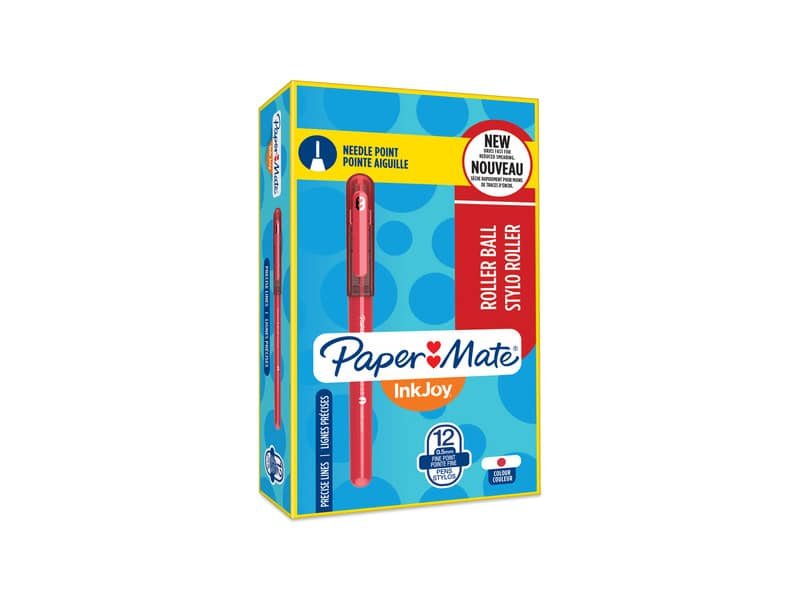 Penna roller Paper Mate Inkjoy punta ad ago fine 0,5 mm – conf. da 12 – rosso 1986308