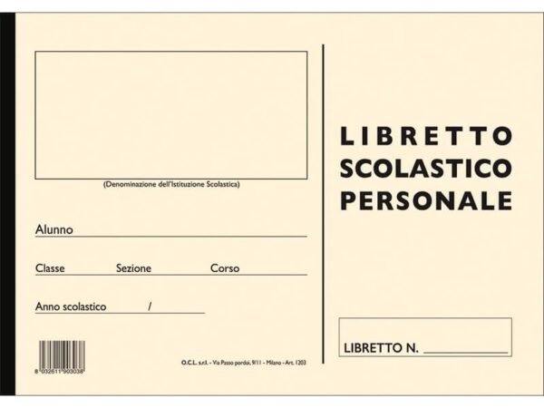 Libretto scolastico personale O.C.L. 80 pagine - 1203