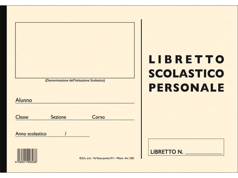 Libretto scolastico personale O.C.L. 80 pagine – 1203
