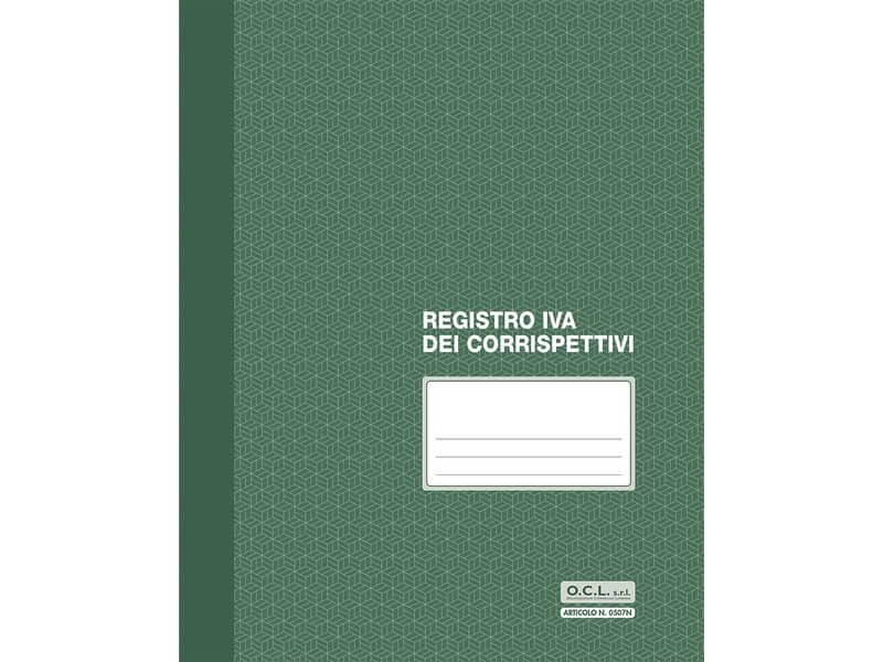 Registro IVA corrispettivi numerato 1/15 O.C.L. – 23,5×29,7 cm 8 fogli 0507N