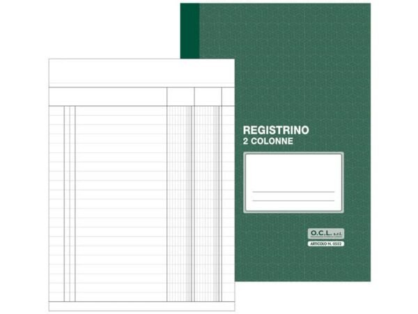 Registro a 2 colonne O.C.L. 17x23 cm 16 fogli 0552