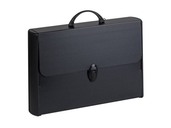 Valigetta in polionda Favorit Black nero con bordi rinforzati 28x38x8,1 cm 400173501