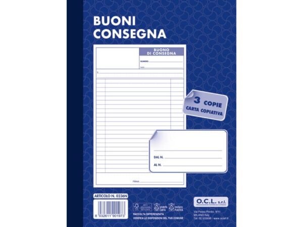 Buoni consegna O.C.L. 15x20 cm 50x3 copie 0236N