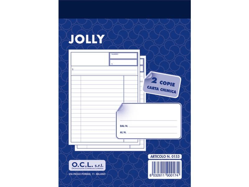 Blocco jolly O.C.L. 10,8×15,3 cm 50×2 copie 0153N