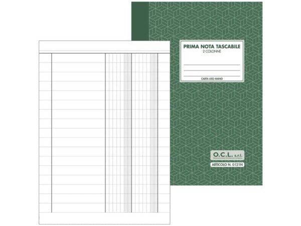 Blocco tascabile prima nota a 2 colonne O.C.L. 10,5x15 cm 20 fogli 0121N