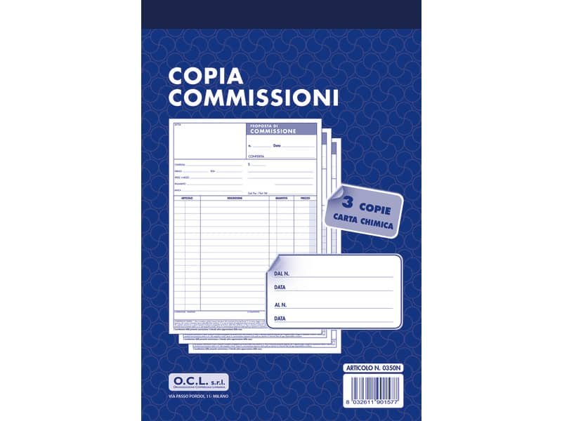 Blocco copia commissioni O.C.L. 50×3 copie 0350N