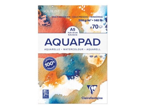 Maxiblocco Clairefontaine Goldline Acqua conf. 3 pz - formato A5 - 975720C