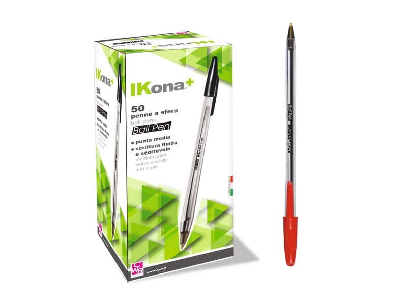 Penna a sfera CWR 1 mm in conf. da 50 pezzi – rosso 04492