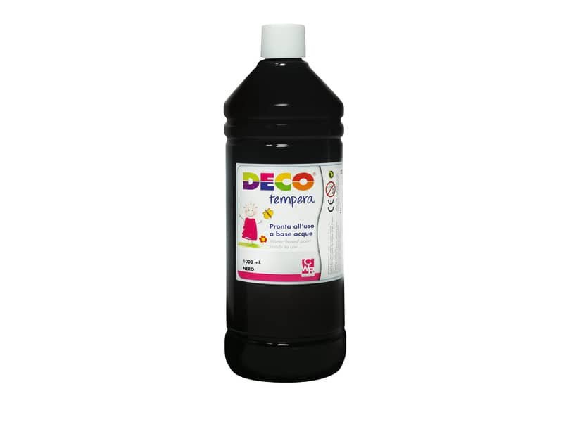 Tempera CWR Deco in flacone da 1000 ml nero 08808/02