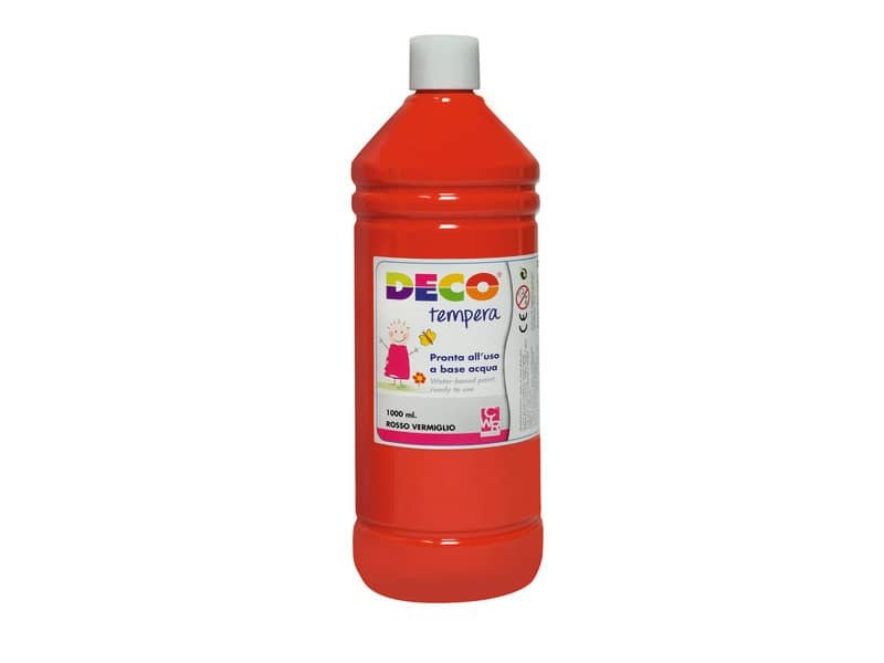 Tempera CWR Deco in flacone da 1000 ml rosso vermiglione 08808/06