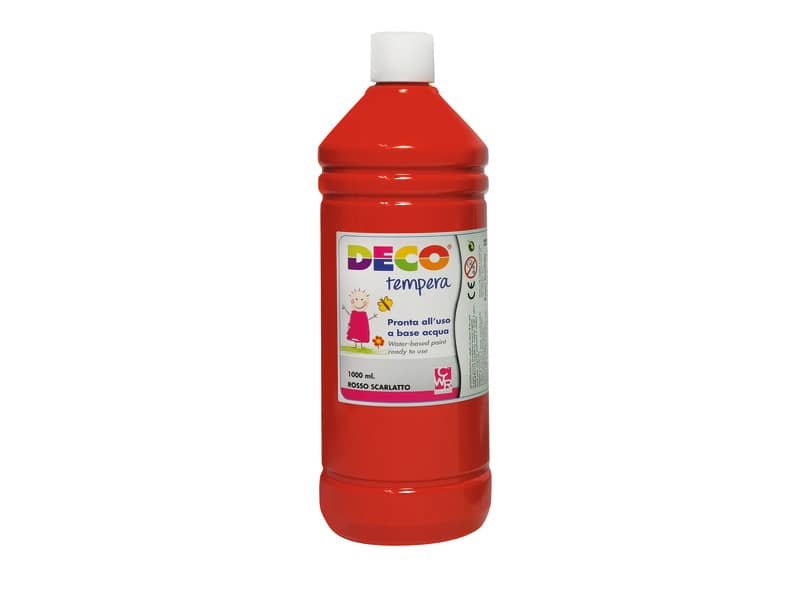 Tempera CWR Deco in flacone da 1000 ml rosso scarlatto 08808/08