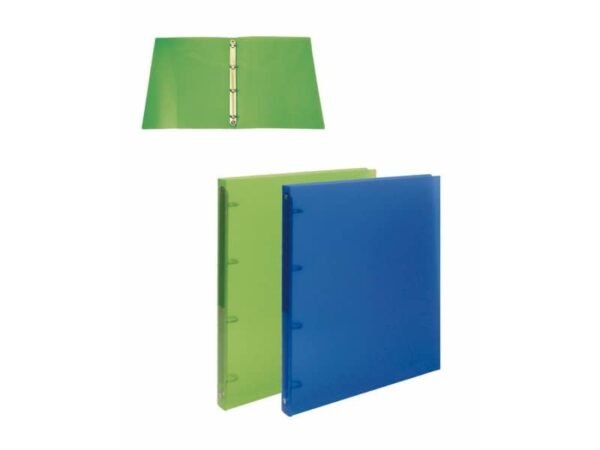 Raccoglitore trasparente 4 anelli Nikoffice in colori assortiti diametro 16 - rigato - 01NIK172/1