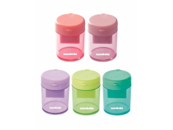 Temperamatite a 2 fori con serbatoio tondo Nikoffice colori pastello assortiti - 12NIK049