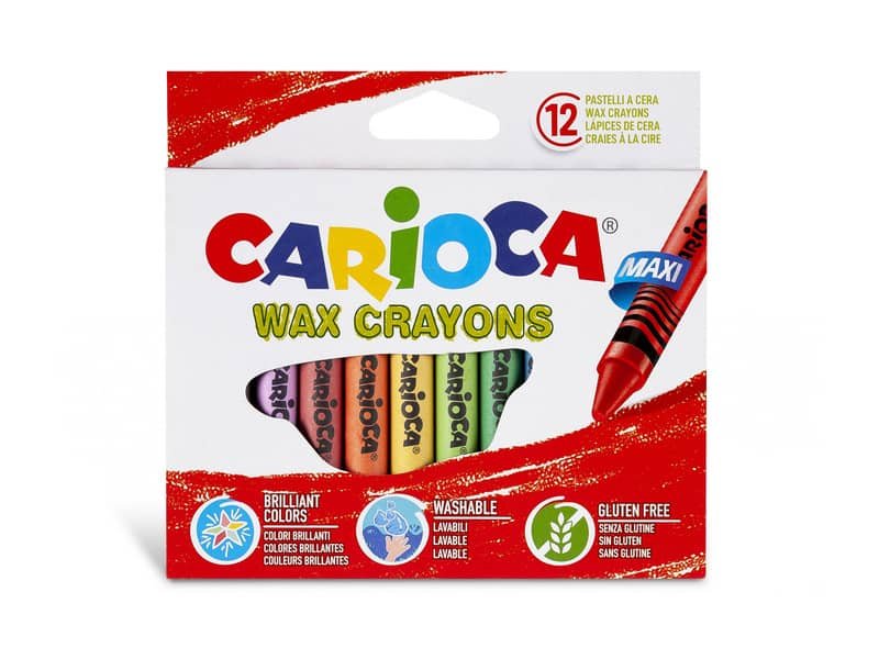 Pastelli a cera Maxi Carioca in conf. 12 pz – colori assortiti 42369