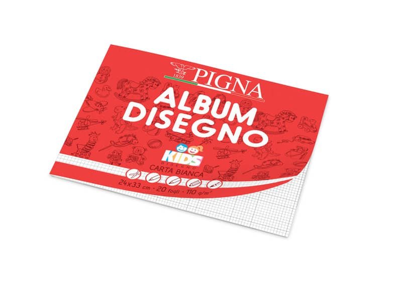 Album da disegno Pigna Kids – 24×33 cm rigatura 5 mm – conf. 10 pezzi – 02019635M