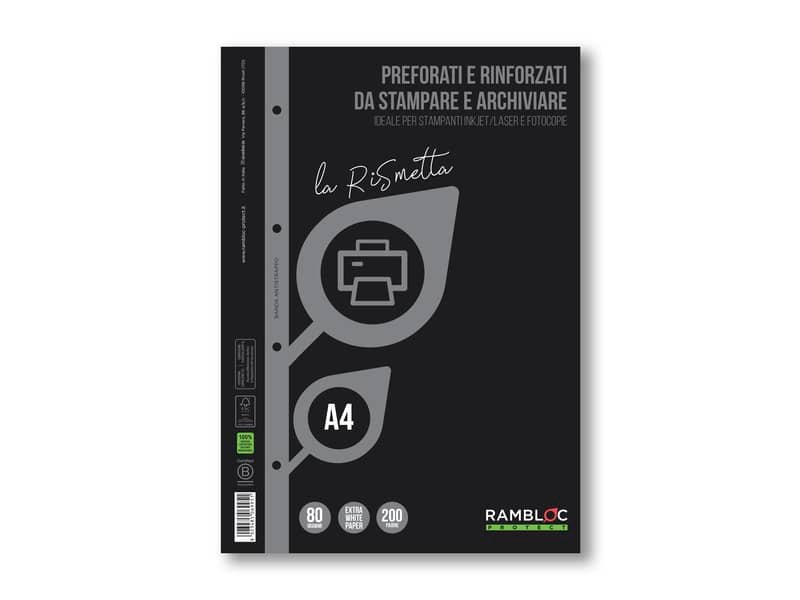 Blocco fogli ricambio Rambloc LA RISMETTA 100 ff formato A4 90506995