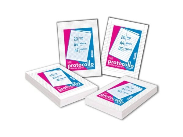 Fogli protocollo A4 Blasetti - 20 ff - 60 g/m2 - 0B 6500