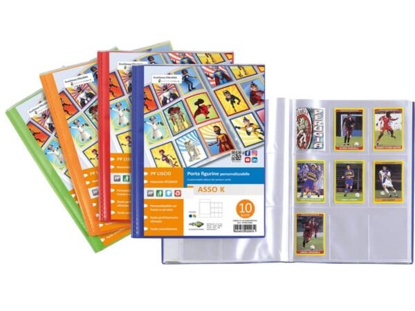Album Plastibor per figurine personalizzabile - colori assortiti - 10 buste - 57001090