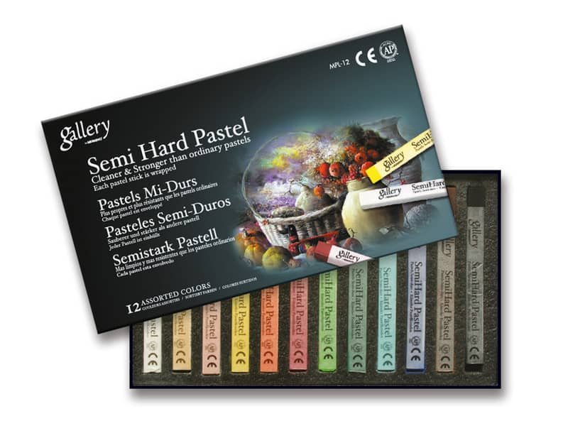 Pastelli impasto medio CWR quadrati 12 colori assortiti MY/MPL-12