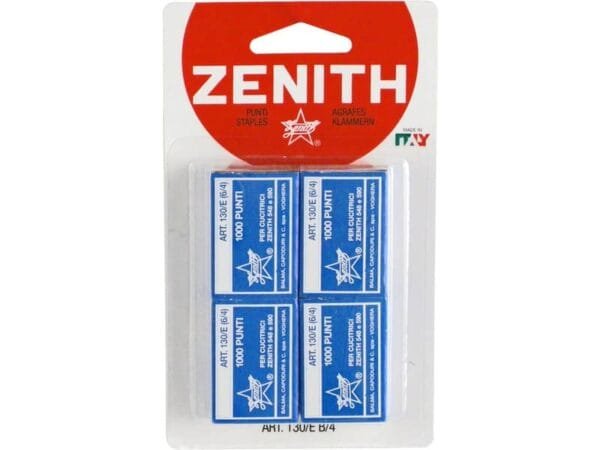 Punti Zenith art. 130/E per blister (standard 6/4) con filo in acciaio naturale nø 1.000 punti per scatola -