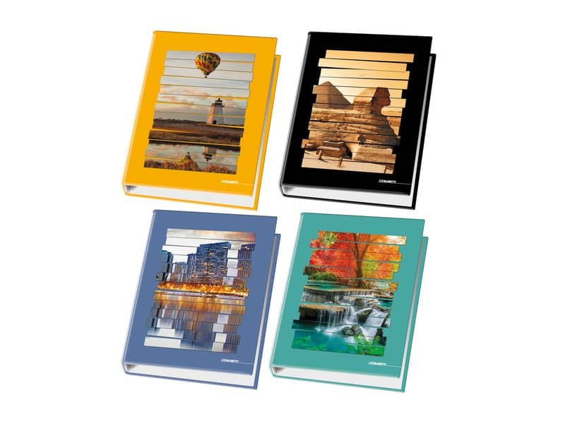 Raccoglitore ad anelli Blasetti – 4 anelli D30 – 26×32 cm per fogli A4 – fantasie assortite Paesaggi – 4172