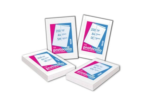 Fogli protocollo A4 Blasetti - in risma da 200 ff - 60 g/m2 - 0A 6501