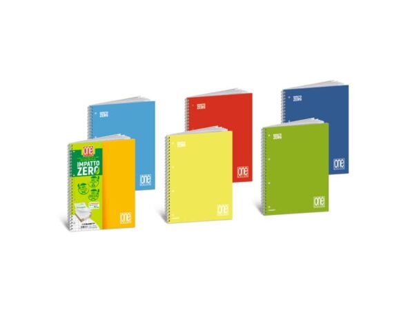 Quaderno Maxi spiralato One Color Impatto Zero 80 ff - 80+1 g/m2 - 1R conf. da 6 pezzi - 7449
