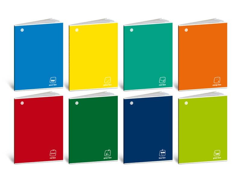Maxi quaderno Blasetti Colorface A4 colori assortiti 100 g conf. 10 pezzi rigatura 10 mm – 5914