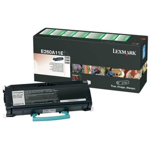 Toner Originale Nero per Lexmark E260A11E – 3.500 Pagine al 5%