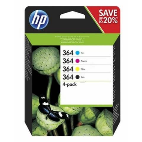 4-Pack – Cartuccia Originale Nero, Ciano, Magenta, Giallo per HP 364 – 850 Pagine al 5%