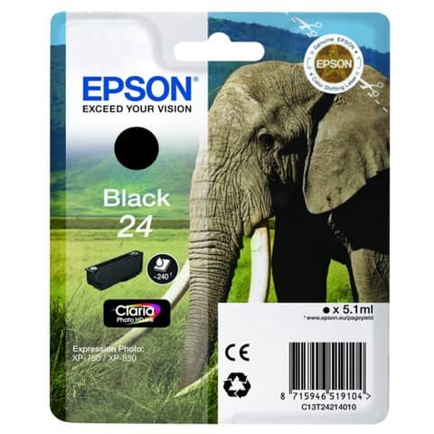 Cartuccia inkjet Elefante 24 Epson nero  C13T24214012
