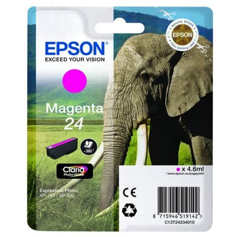 Cartuccia inkjet Elefante 24 Epson magenta C13T24234012