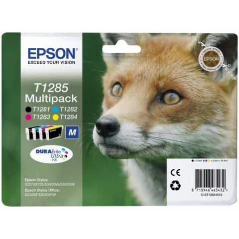 Cartucce inkjet ink pigmentato Volpe T1285 Epson n+c+m+g Conf. 4 – C13T12854012