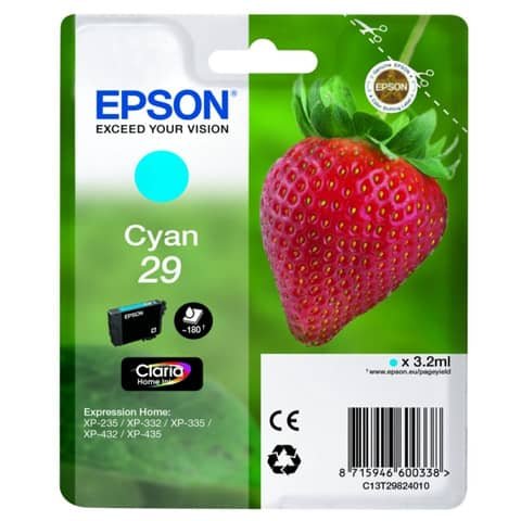 Cartuccia inkjet Fragola T29 Epson ciano  C13T29824012
