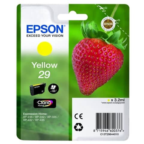Cartuccia inkjet Fragola T29 Epson giallo C13T29844012