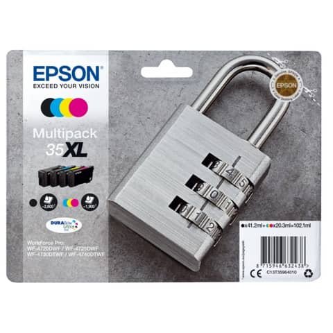 cartucce inkjet alta capacità Lucchetto 35XL Epson nero+ciano+magenta+giallo Multipack – C13T35964010