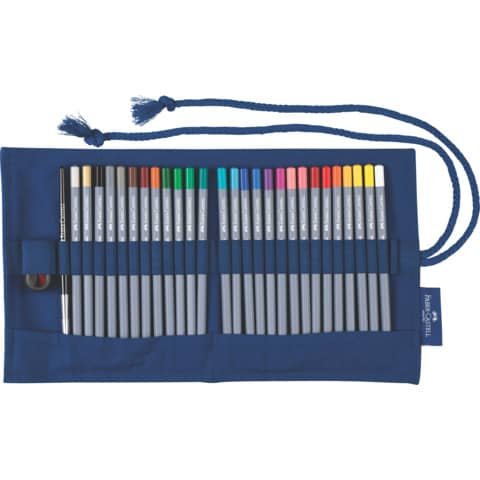 Matite acquarellabili Faber-Castell Goldfaber Aqua in rotolo colori assortiti – conf. 27 pezzi – 114652