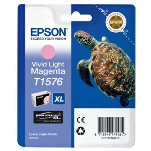 Cartuccia inkjet alta capacità ink pigmentato blister RS T1576 Epson magenta chiaro vivido – C13T15764010