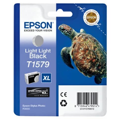 Cartuccia inkjet alta capacità ink pigmentato blister RS T1579 Epson nero chiaro chiaro – C13T15794010