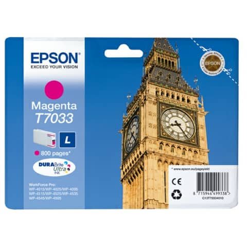 Cartuccia Originale Rosso per Epson C13T70334010 – 800 Pagine al 5%