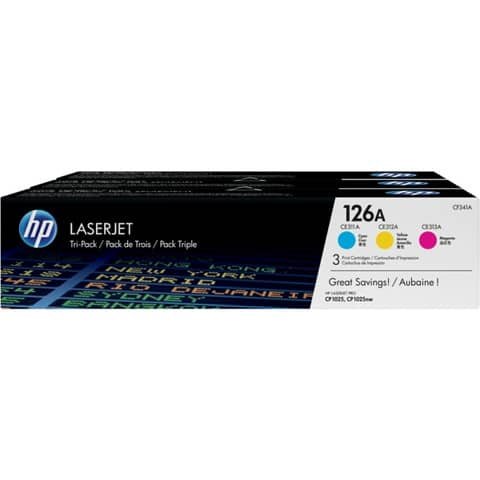 Toner Originale Ciano, Giallo, Magenta per HP CF341A – 1000 Pagine al 5%