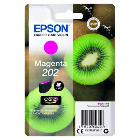 Cartuccia inkjet Kiwi 202 Epson magenta  C13T02F34010